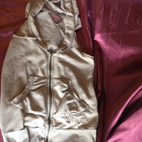 Vintage VANS Sleeveless Hoody Zip-up Sweatshirt - Picture 4 of 6